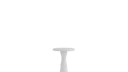 3D The image shows a simple white pedestal podium with a round top
