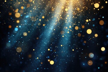 Obraz premium Magical golden bokeh lights with ethereal abstract glow in a dreamlike atmosphere