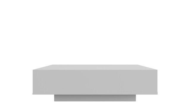 3D The image shows a minimalist rectangular gray podium against a white background
