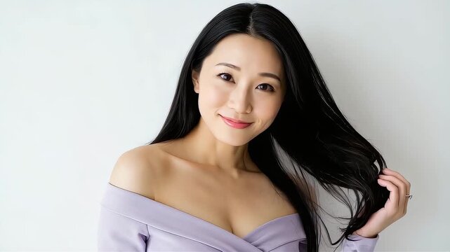 大胆な衣装を着た女性が、魅惑の視線を送る
