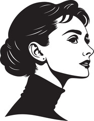 Black silhouette of woman face