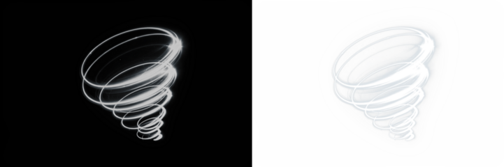 Abstract swirling light vortex illustration on contrasting backgrounds, showcasing dynamic movement and energy, perfect for creative projects and visual storytelling with copy space