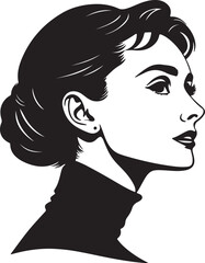 Black silhouette of woman face