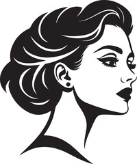 Black silhouette of woman face