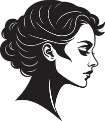 Black silhouette of woman face