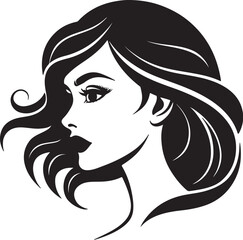 Black silhouette of woman face