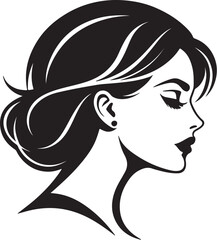 Black silhouette of woman face
