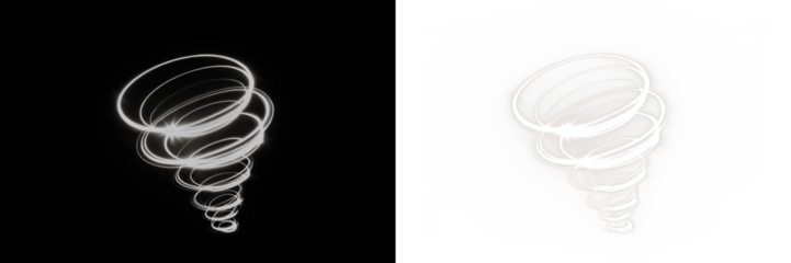 Abstract light swirl illustration on contrasting backgrounds, showcasing dynamic movement and energy, ideal for creative projects and visual storytelling concepts