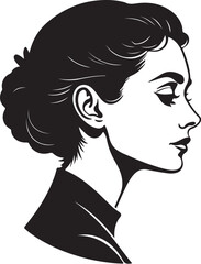 Black silhouette of woman face