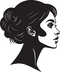 Black silhouette of woman face