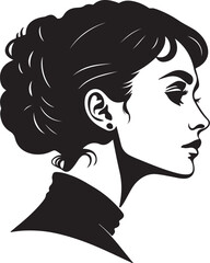 Black silhouette of woman face
