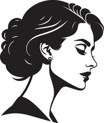 Black silhouette of woman face
