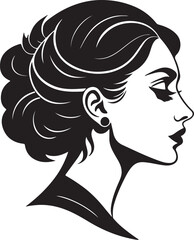 Black silhouette of woman face