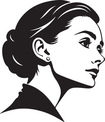 Black silhouette of woman face