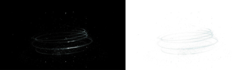 Abstract light swirl png overlay on contrasting backgrounds, showcasing dynamic movement and ethereal quality, perfect for creative design projects and visual storytelling