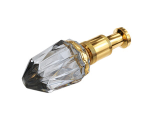 Elegant crystal glass door handle with polished gold accents and intricate cut design ideal for luxurious home decor and renovation projects