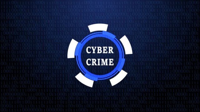 Abstract glowing cyber crime attack on a computer network concept with blue background.