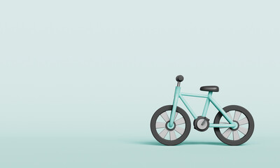 Naklejka premium 카툰 스타일 심플한 민트색 자전거 Cartoon Style Simple Mint Bicycle