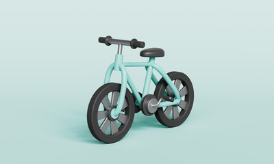 카툰 스타일 심플한 민트색 자전거 Cartoon Style Simple Mint Bicycle