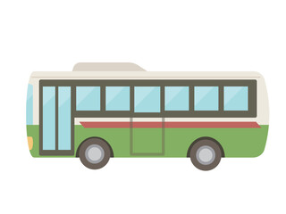 バス_フラット_緑