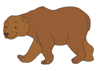 Cartoon bear isolated on white background