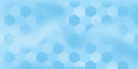 Abstract blue and white hexagon background. Futuristic digital hi-technology banner. Healthcare background. Vector