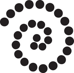 Bacterial chain silhouette forming spiral symbol in minimal vector design for science icon.