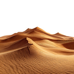 Desert landscape aerial view of dramatic sand dune formations isolated on transparent background