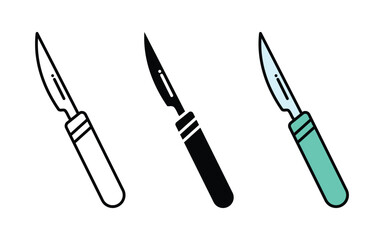 Scalpel icon set. Clip art vectors. Scalpel icon concept for info graphic, website or app.