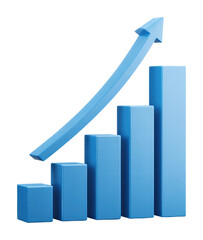 Business growth analysis chart digital workspace infographic data isolated on transparent background