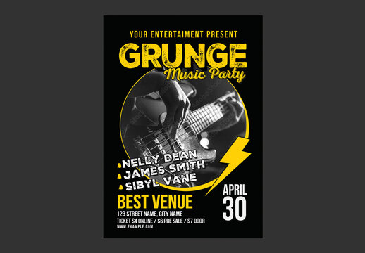 Grunge Music Party Poster Flyer