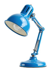 Blue desk lamp design modern office product isolated on transparent background