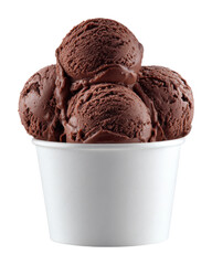 Delicious chocolate ice cream scoop dessert shop food isolated on transparent background