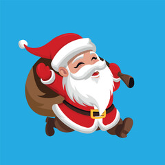 Cute Santa Clause vector flat illustration