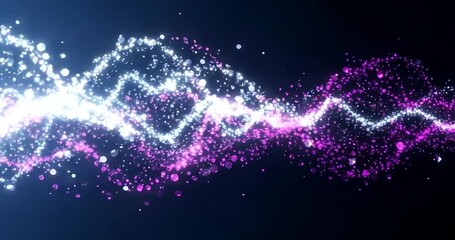 Abstract glowing particle wave dynamic light streaks with blue and purple colors modern background for presentations and graphic design - Powered by Adobe