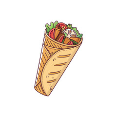 Shawarma simple design vector illustration