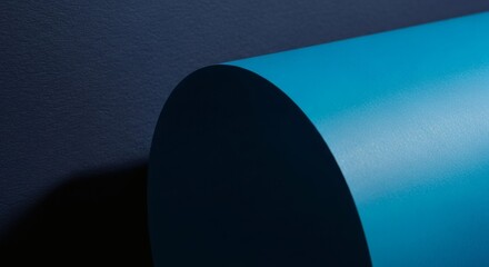 Azure Curve Abstract Serenity in Blue Paper Art with Minimalist Still Life.