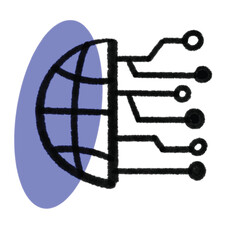 Stylized globe with circuit connections a vector illustration for global technology networking and data concepts