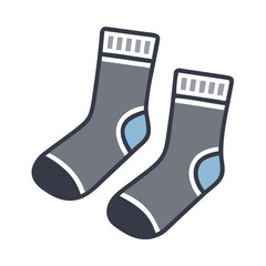 Warm socks in gray and blue colors representing seasonal illnesses concept