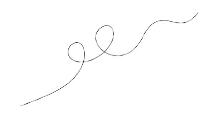 Abstract black curved line isolated on transparent background, a simple design element for graphic design projects