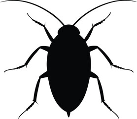 Roach insect pest silhouette vector graphic