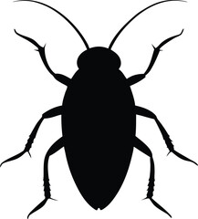 Cockroach insect silhouette vector illustration icon