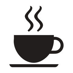 Minimal Steam Icon from Cup Vector on White Background