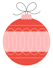 Modern festive bauble with line loops