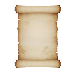 Old Blank Paper Scroll on Transparent Background
