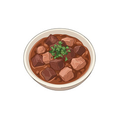 Realistic Vector Cartoon Illustration of Finnish Karelian Stew (Karjalanpaisti)

