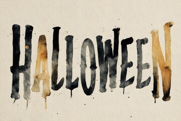 halloween typography watercolor texture