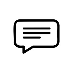 Vector art of speech bubble icon with lines representing text