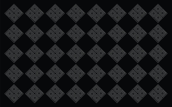 Sindhi Cultural Ajrak Design Pattern, Seamless black geometrical pattern, Black and white Minimalist pattern