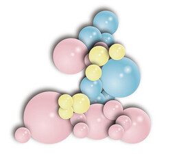 Whimsical pastel spheres in a playful arrangement, perfect for adding a lighthearted touch to your project, evoking feelings of joy, creativity, and modern design for diverse applications